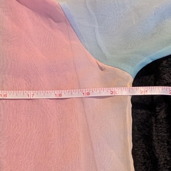 Button-Up Sheer Rainbow Colorful Shirt - Picture 6 of 7